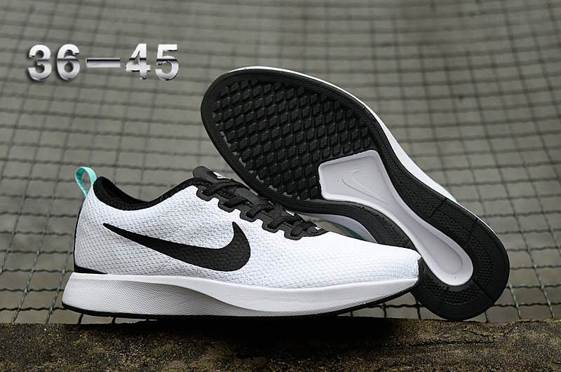 Nike Dualtone Racer White Black Running Shoes